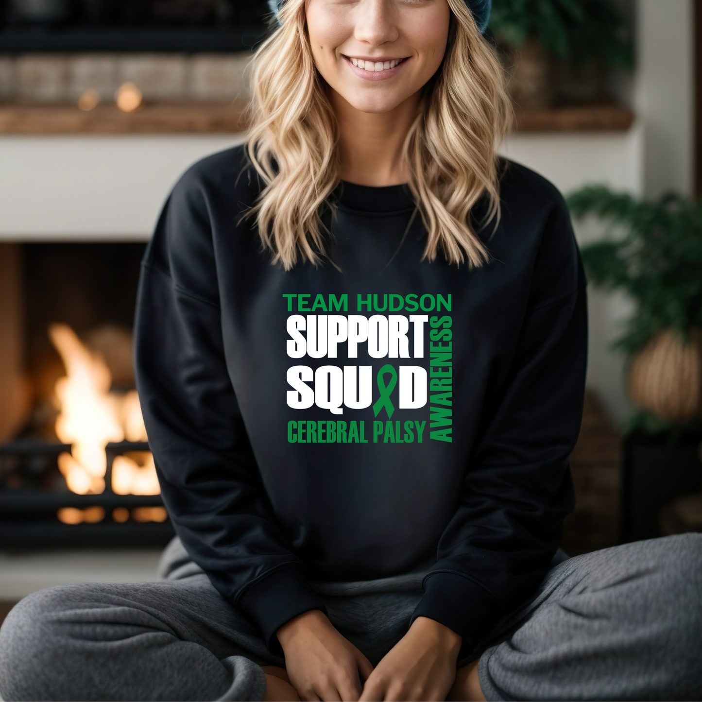 SUPPORT SQUAD | TEAM HUDSON | Gildan S-3XL Sweatshirt | Cerebral Palsy Awareness