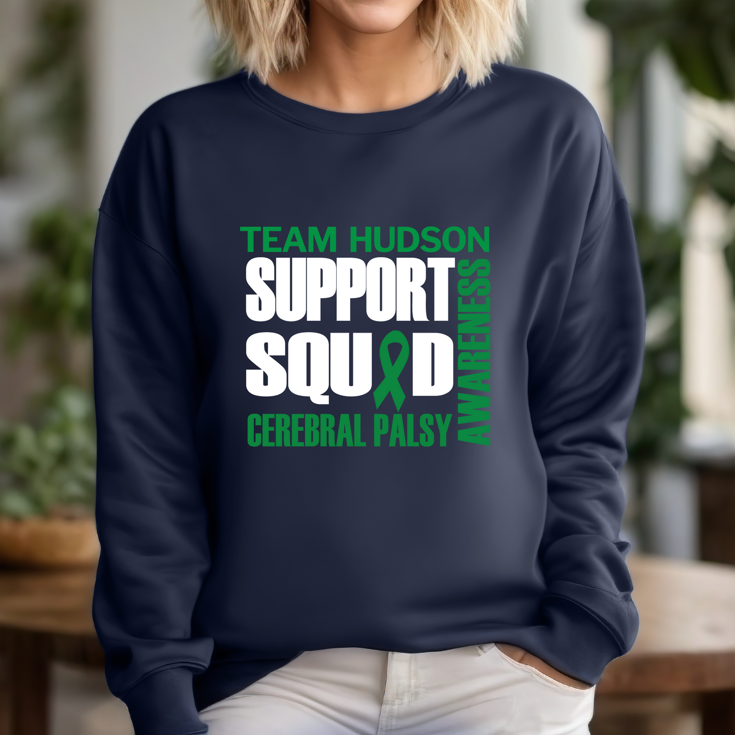 SUPPORT SQUAD | TEAM HUDSON | Gildan S-3XL Sweatshirt | Cerebral Palsy Awareness