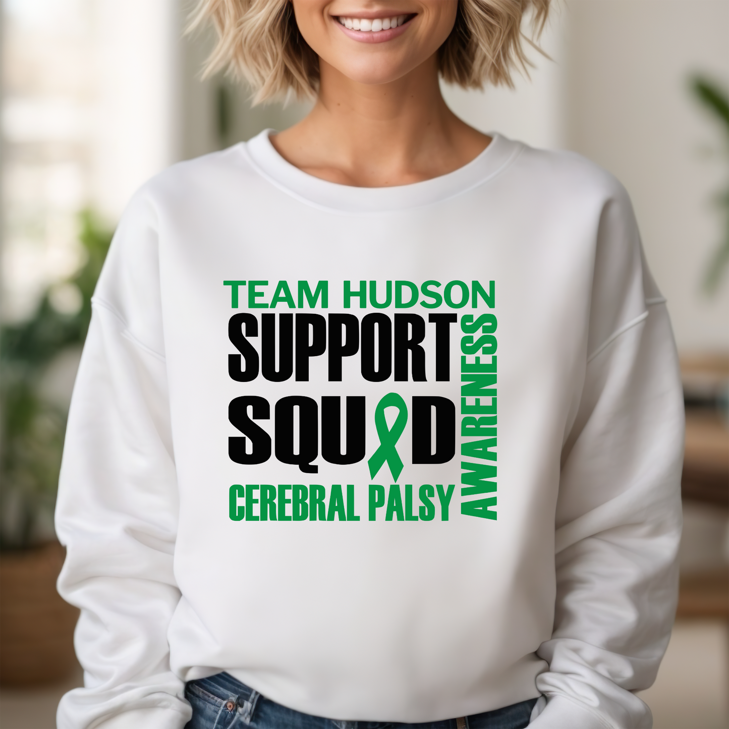 SUPPORT SQUAD | TEAM HUDSON | Gildan S-3XL Sweatshirt | Cerebral Palsy Awareness