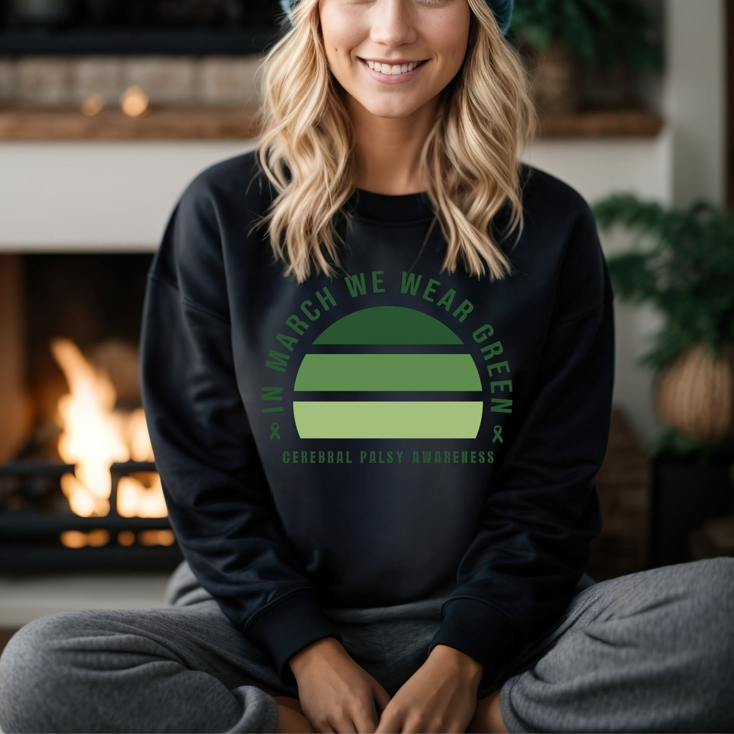 IN MARCH WE WEAR GREEN | Adult Gildan S-3XL Sweatshirt