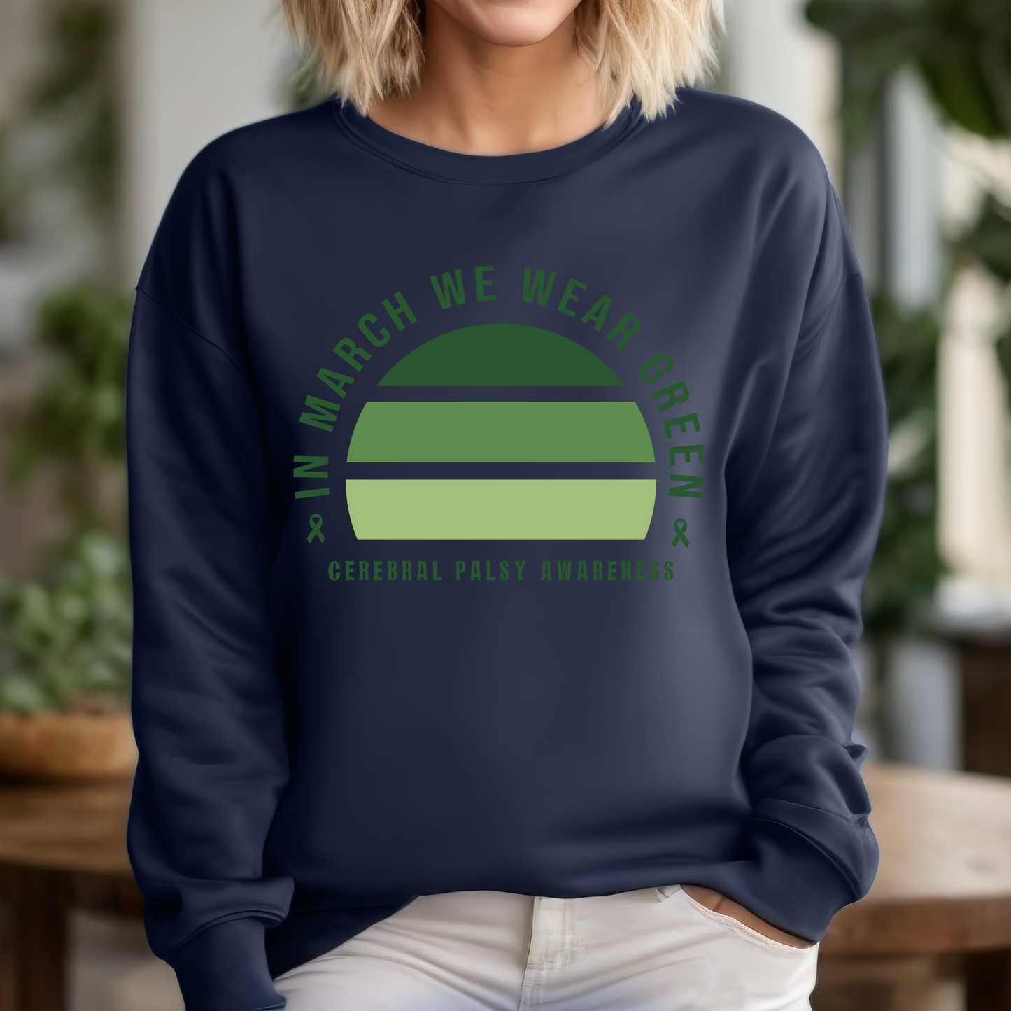 IN MARCH WE WEAR GREEN | Adult Gildan S-3XL Sweatshirt