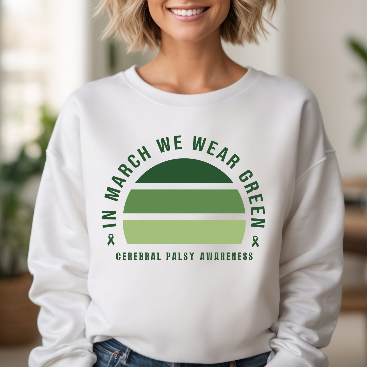 IN MARCH WE WEAR GREEN | Adult Gildan S-3XL Sweatshirt