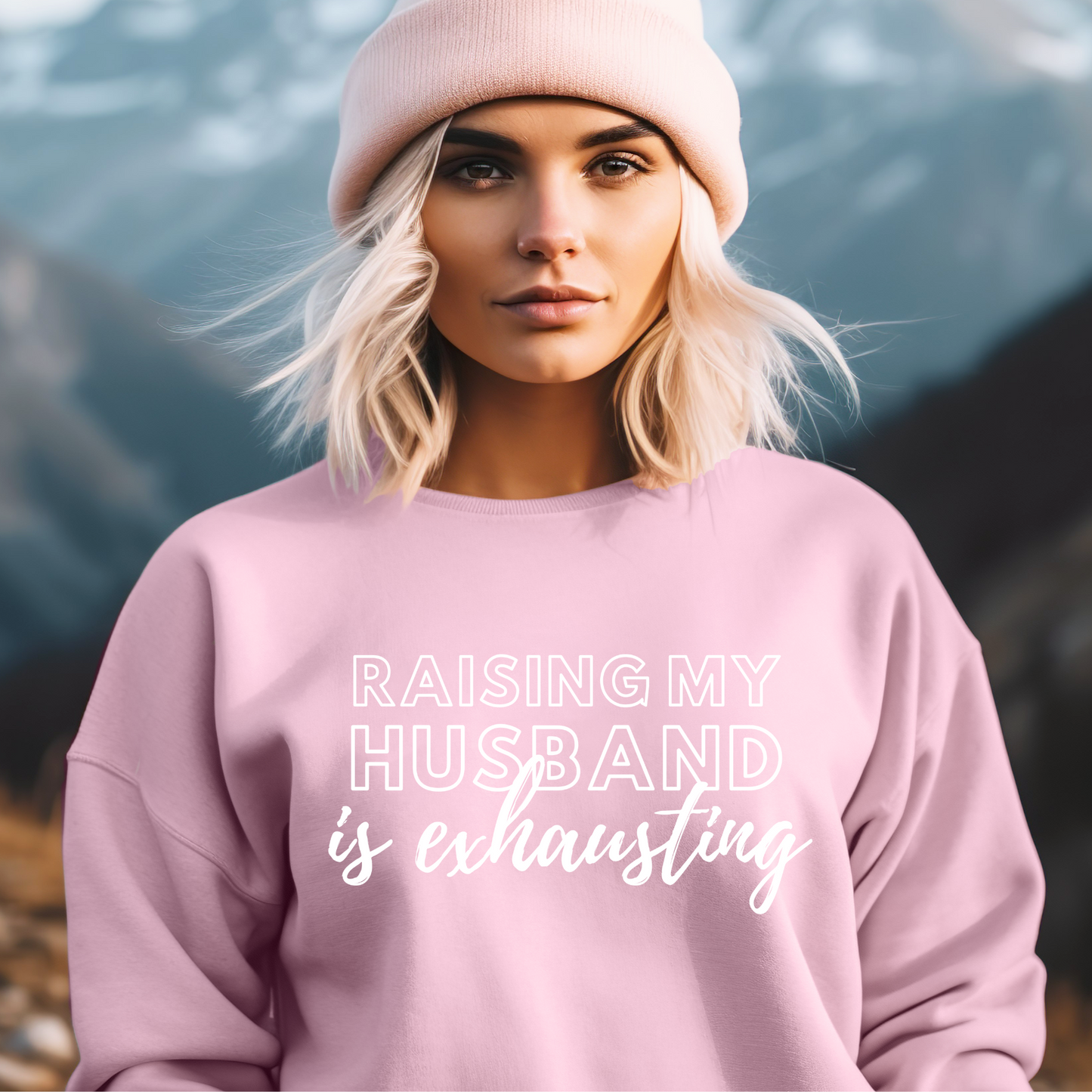 RAISING MY HUSBAND IS EXHAUSTING | SWEATSHIRT (| Gildan